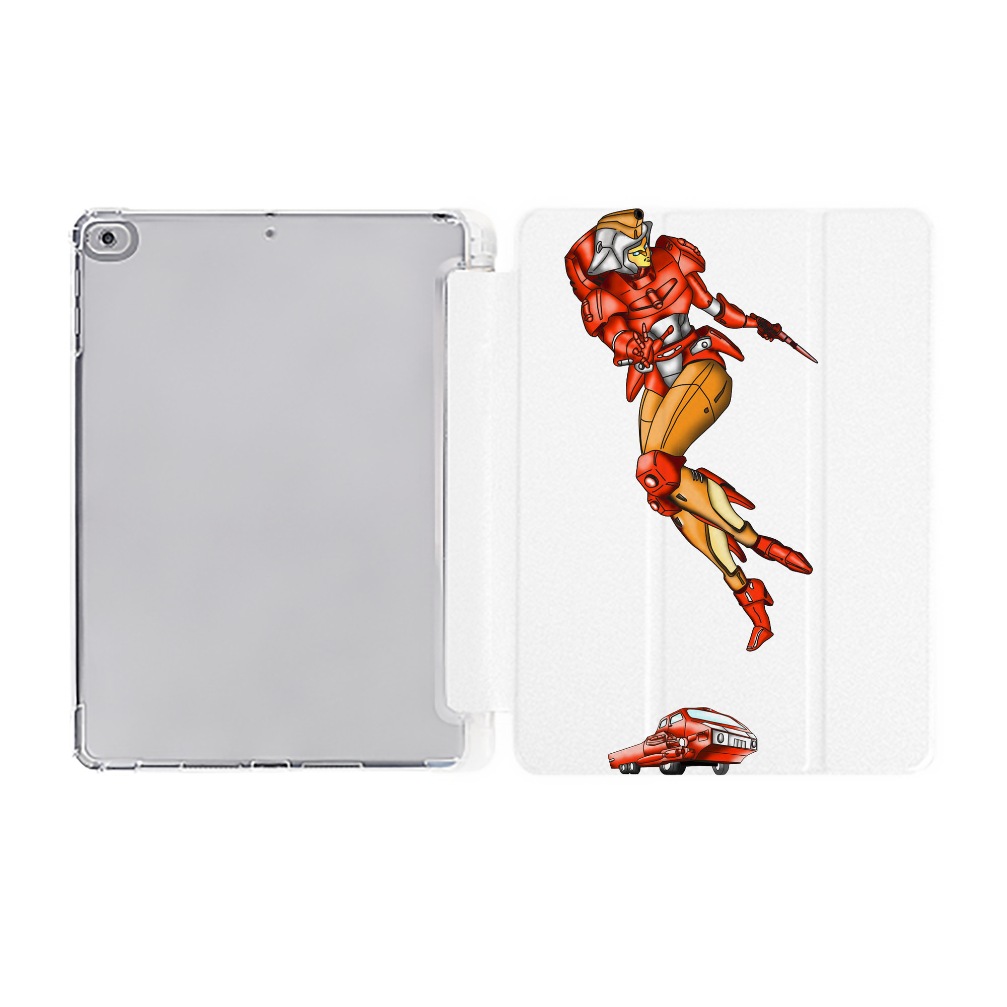 （画像用）  IPad ケース ペン収納付き 三つ折りスタンド PUレザー×シリコン 対応機種9.5/10.5/10.9インチ